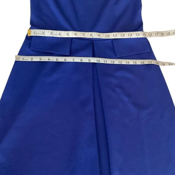 Lark & Ro Sleeveless V-Neck Fit-and-Flare Dress Jumper Blue Size Junior Medium - Picture 8 of 10